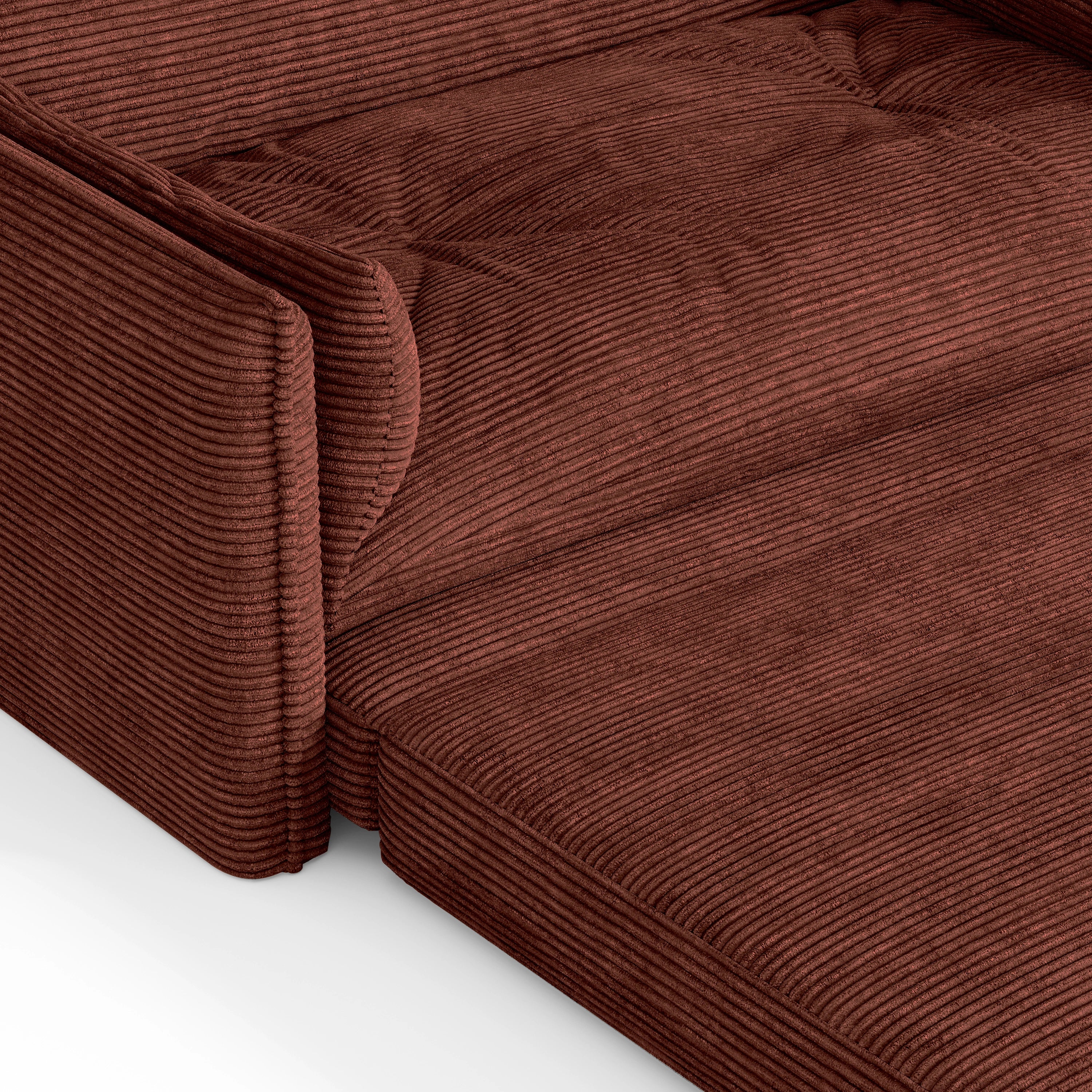 Brown textured sofa on a white background